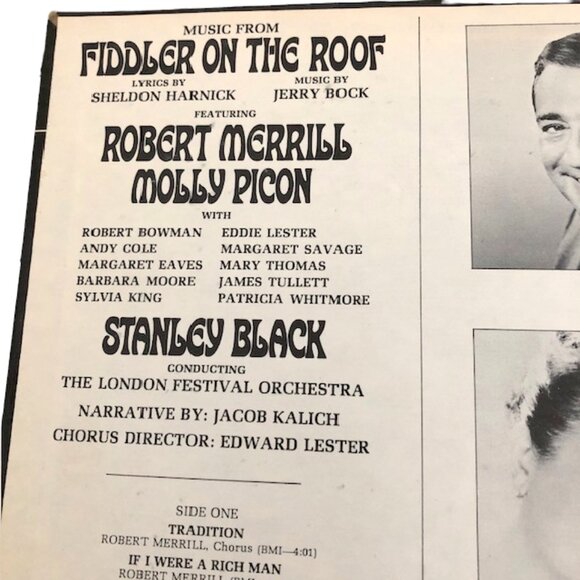 FIDDLER ON THE ROOF LONDON -LP Robert Merrill  - 1968 - Picture 3 of 10